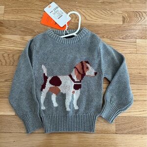 Pedal Gray Knit Sweater with Dog